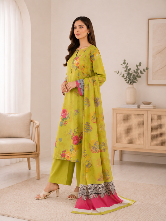 Sapphire 3 Piece Suit Unstiched Printed Lawn