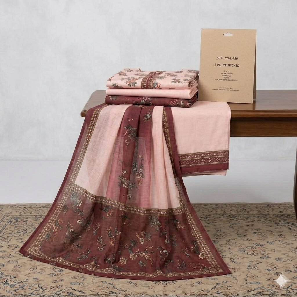 Sapphire 3 Piece suit Unstiched Printed Lawn