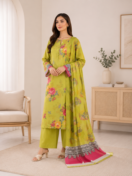 Sapphire 3 Piece Suit Unstiched Printed Lawn