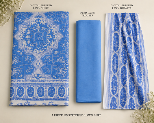 Sapphire 3Piece Unstiched Printed Lawn