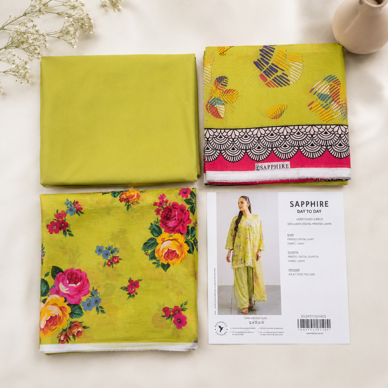Sapphire 3 Piece Suit Unstiched Printed Lawn