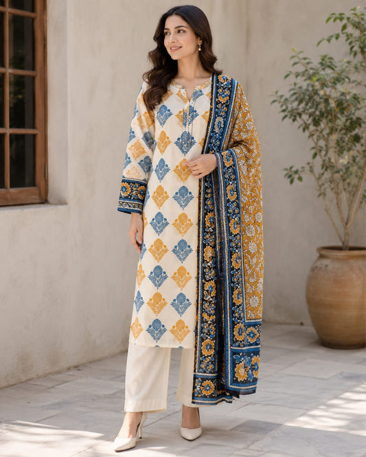 Keyesria Unstiched 3 Piece Lawn Suit