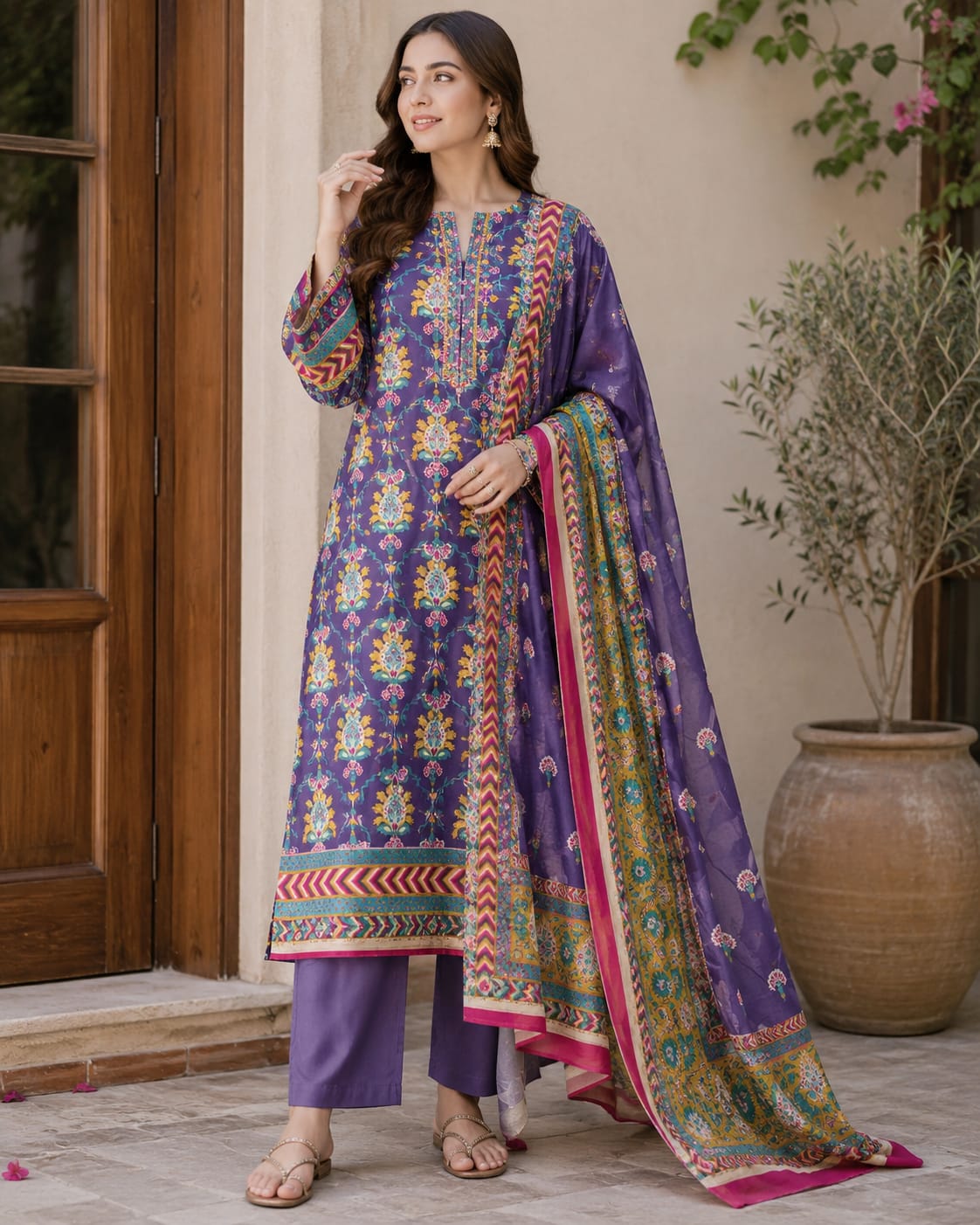 Keyseria 3 Piece Unstiched Lawn Suit