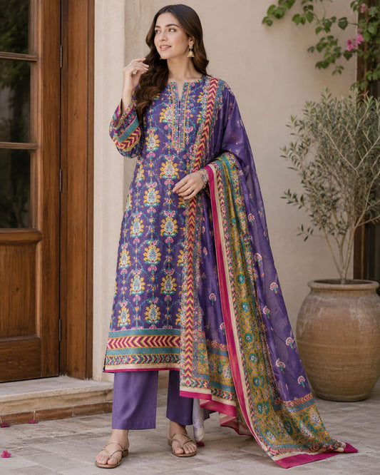 Keyseria 3 Piece Unstiched Lawn Suit