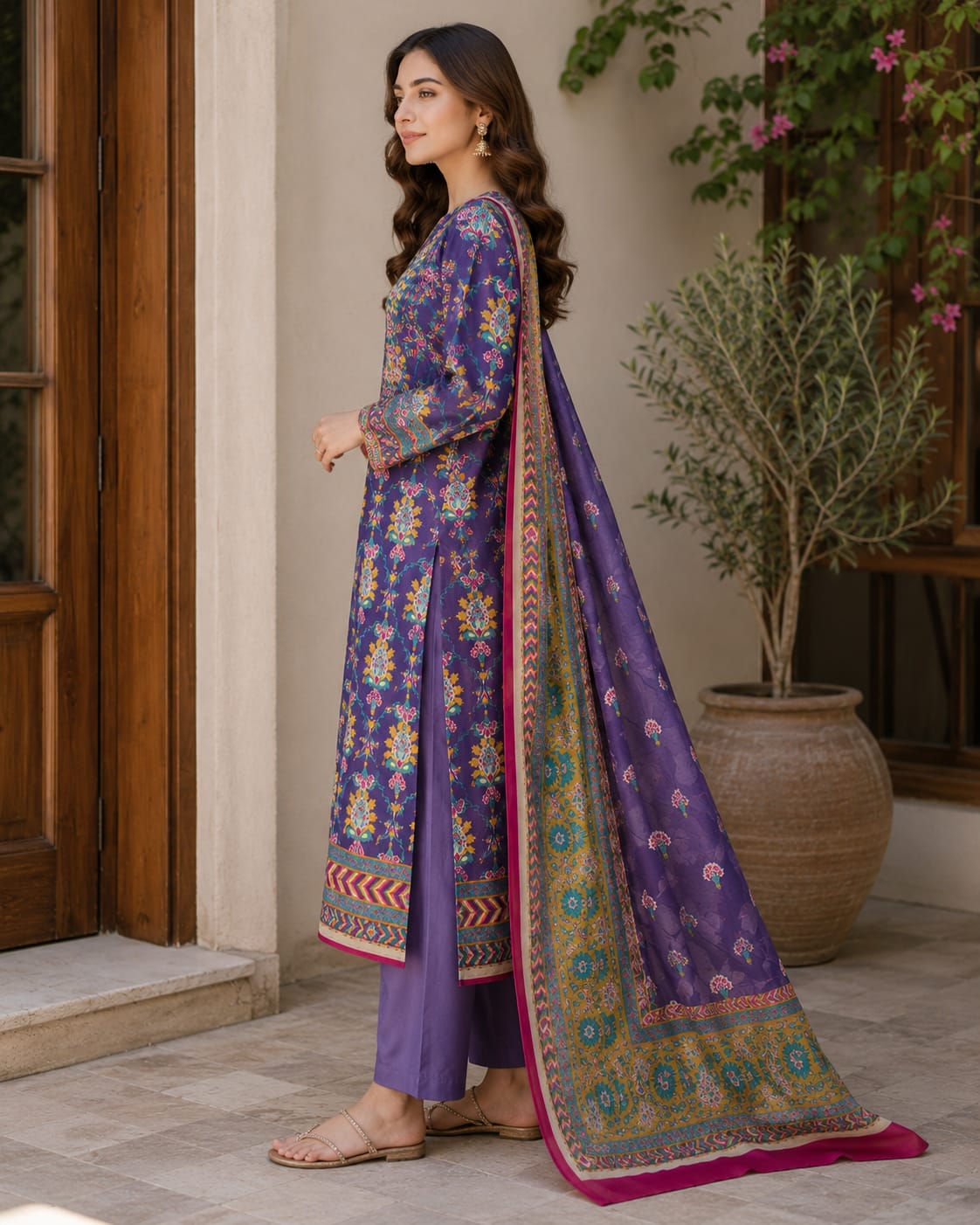 Keyseria 3 Piece Unstiched Lawn Suit
