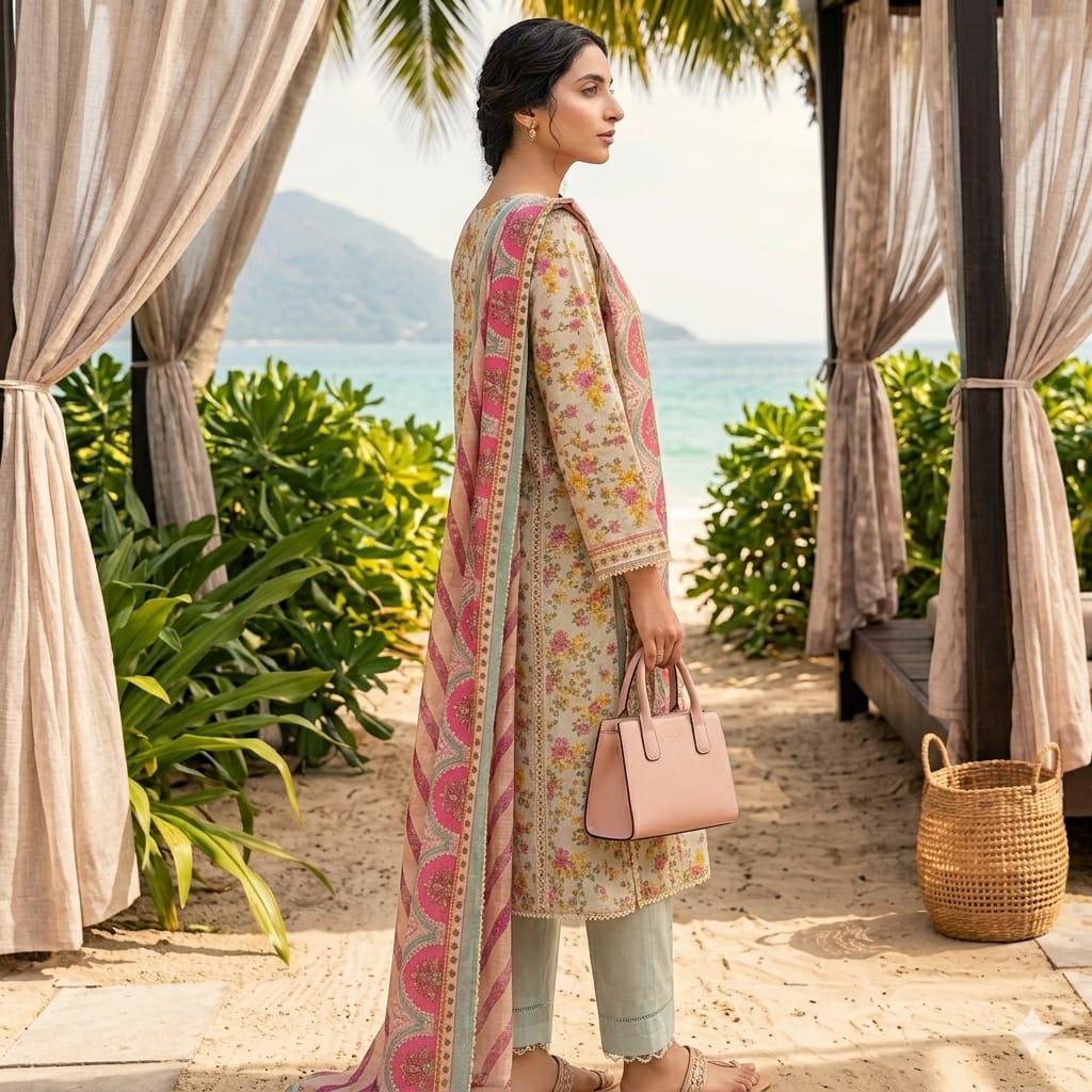 Keyseria Unstiched 3 Piece  Lawn Suit