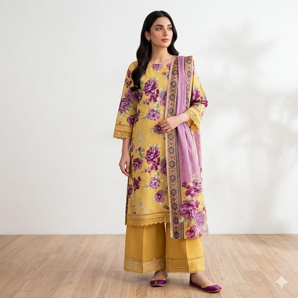 Keyesria Unstiched 3 Piece Lawn Suit