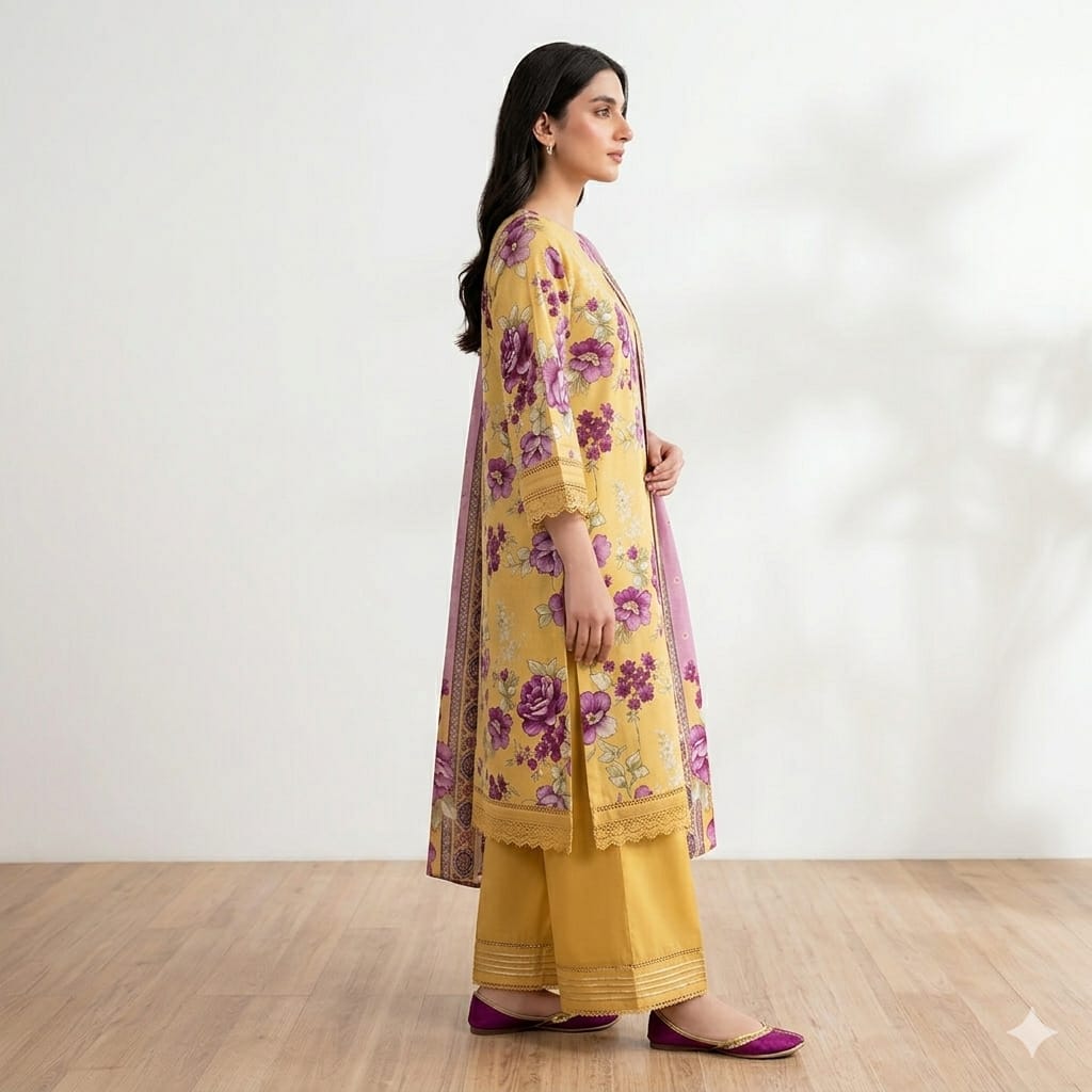 Keyesria Unstiched 3 Piece Lawn Suit