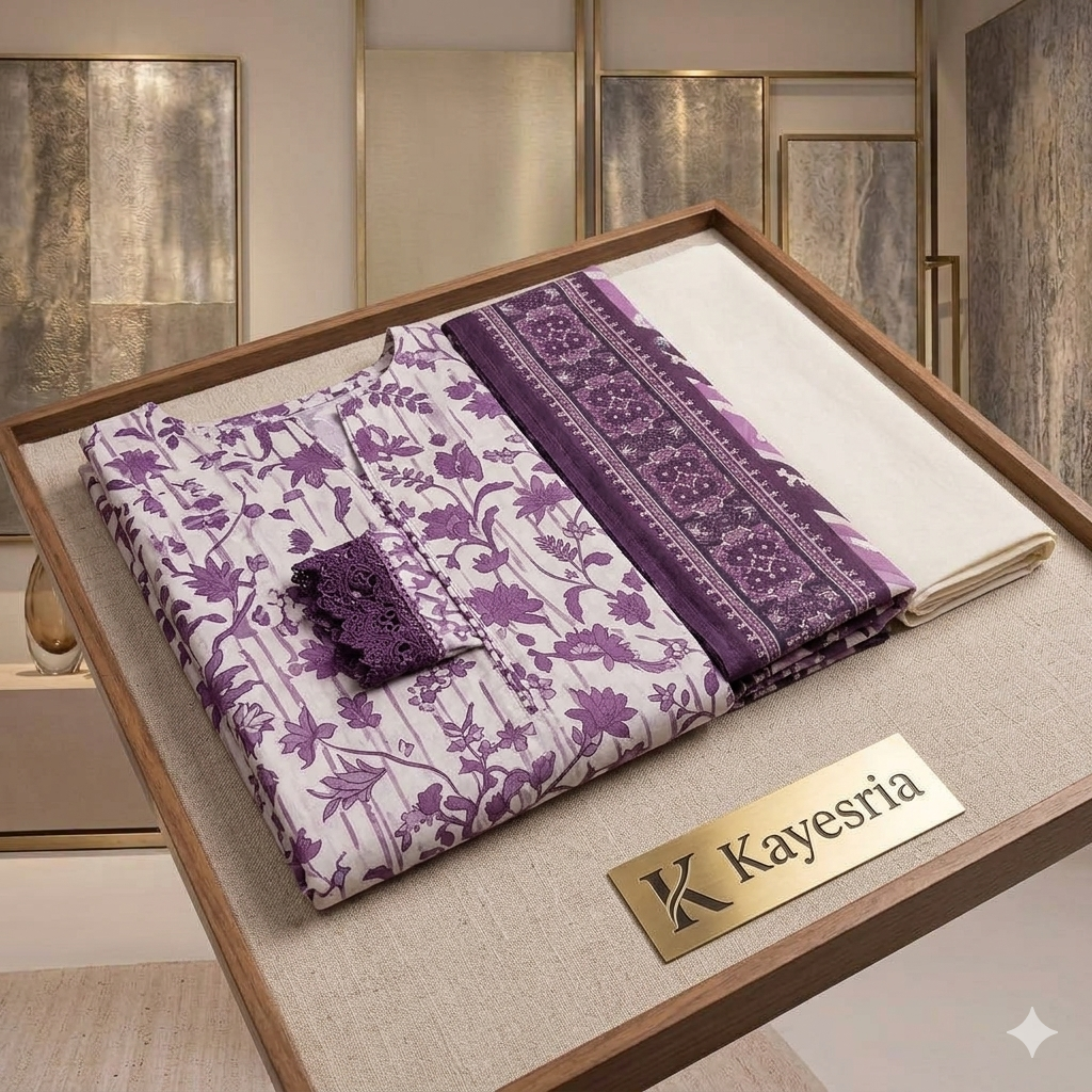 Keyseria Unstiched 3 Pice suit Lawn