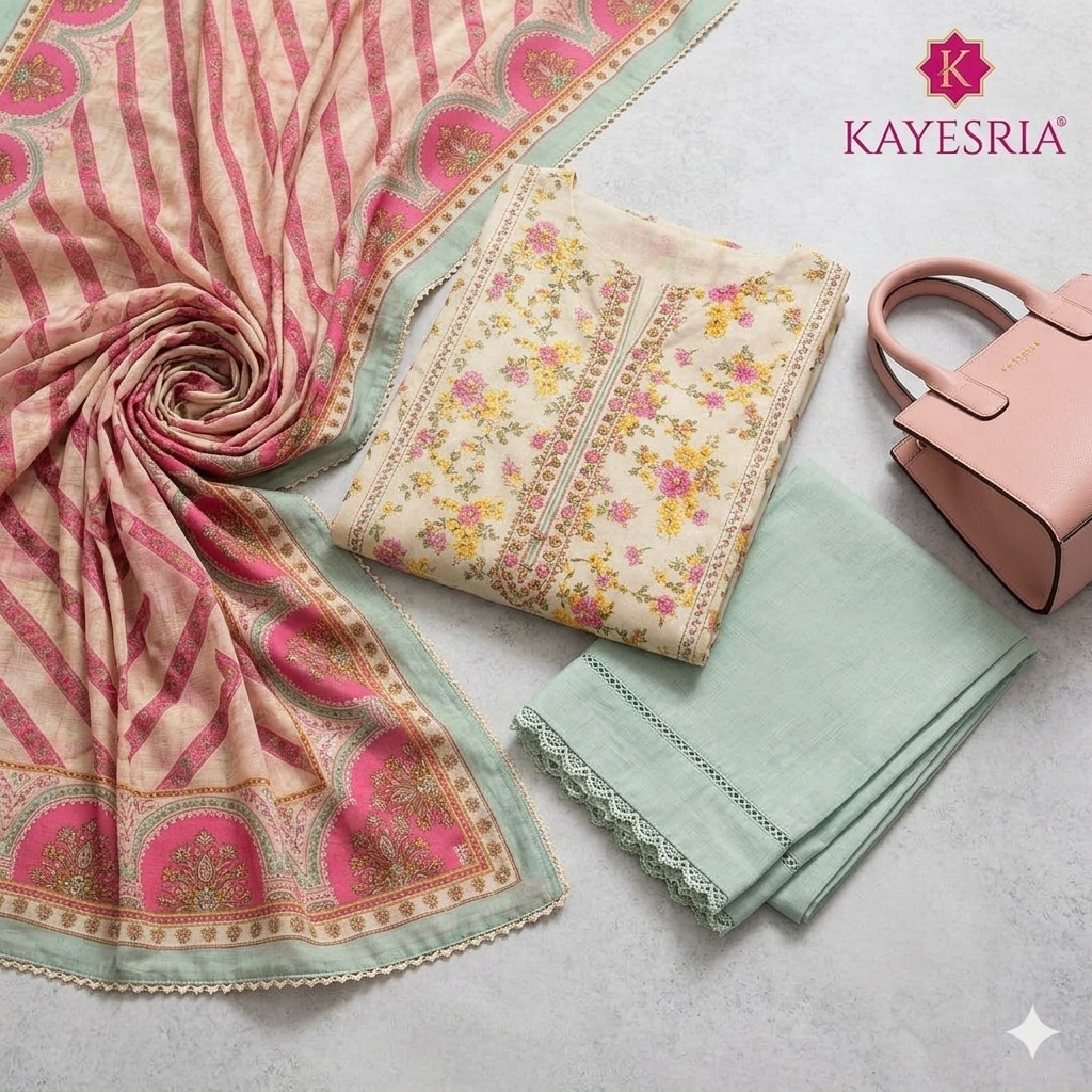 Keyseria Unstiched 3 Piece  Lawn Suit